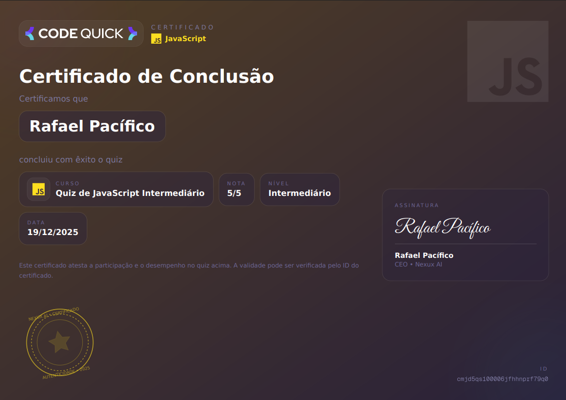 Certificado JavaScript