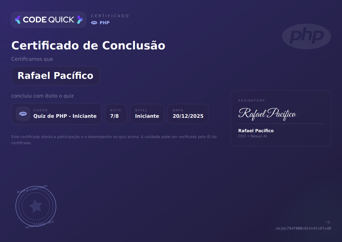 Certificado PHP